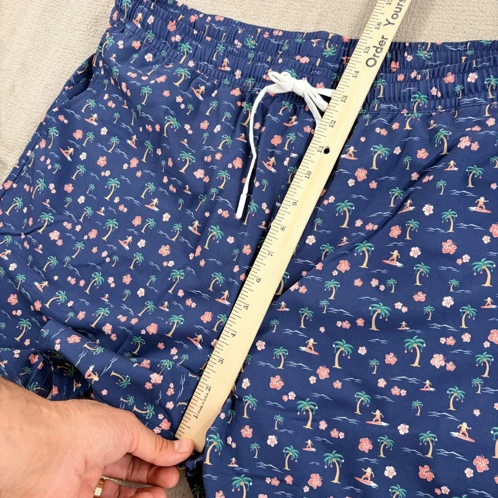 Rhoback Mele Kalikimaka Medley Swim Trunks Men 3XL Admiral Navy Liner Beach NWT